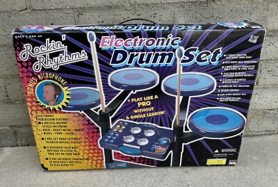 Rockin Rhythms Vintage Electronic Drum Set w/ Pads Sticks