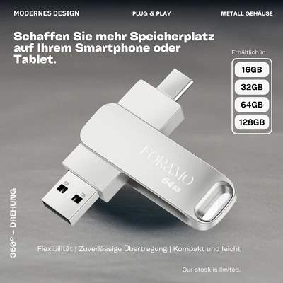 FORAMO USB C Stick Flash Drive Speicher 32GB 64GB 128GB Memory Stick Speicherstick