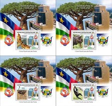2024 05- CENTRAL AFRICAN  - PAPU & AFRICAN ANIMALS     4BF X   1V    MNH ** T