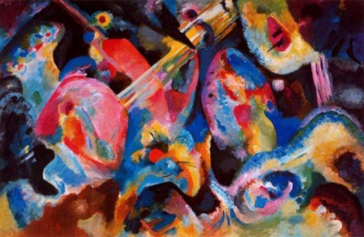 Oil painting Kandinsky-Flood-Improvisation landscape handmade canvas