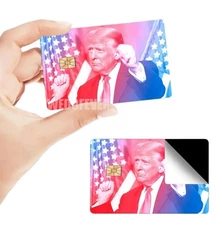 2PCS President Donald Trump Dance Holographic CreditDebit Card SkinSticker Cover