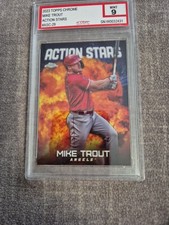 2023 Topps Chrome ~ Action Stars #29 ~ MIKE TROUT ~ Inconic Grade 9~ Angels 🔥
