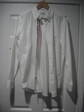 THOM BROWNE Men's White Oxford Cloth Button Down Grosgrain TB3 Medium, NWOT