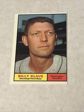 1961 Topps Billy Klaus Washington Senators Baseball Card Number 187