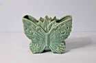 Vintage McCoy Pottery Aqua Butterfly-Shaped Tabletop Planter Vase, Matte Glaze