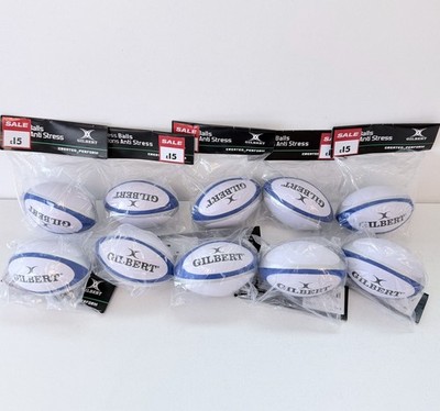 Gilbert Rugby Ball Stressball 10 cm - Rugby Spielzeug | Quetschball x10 Stück Konvolut