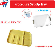 Dental SetUp B Tray Divided Tray, Lockable Trays with Lockable Lid - Combo Kit