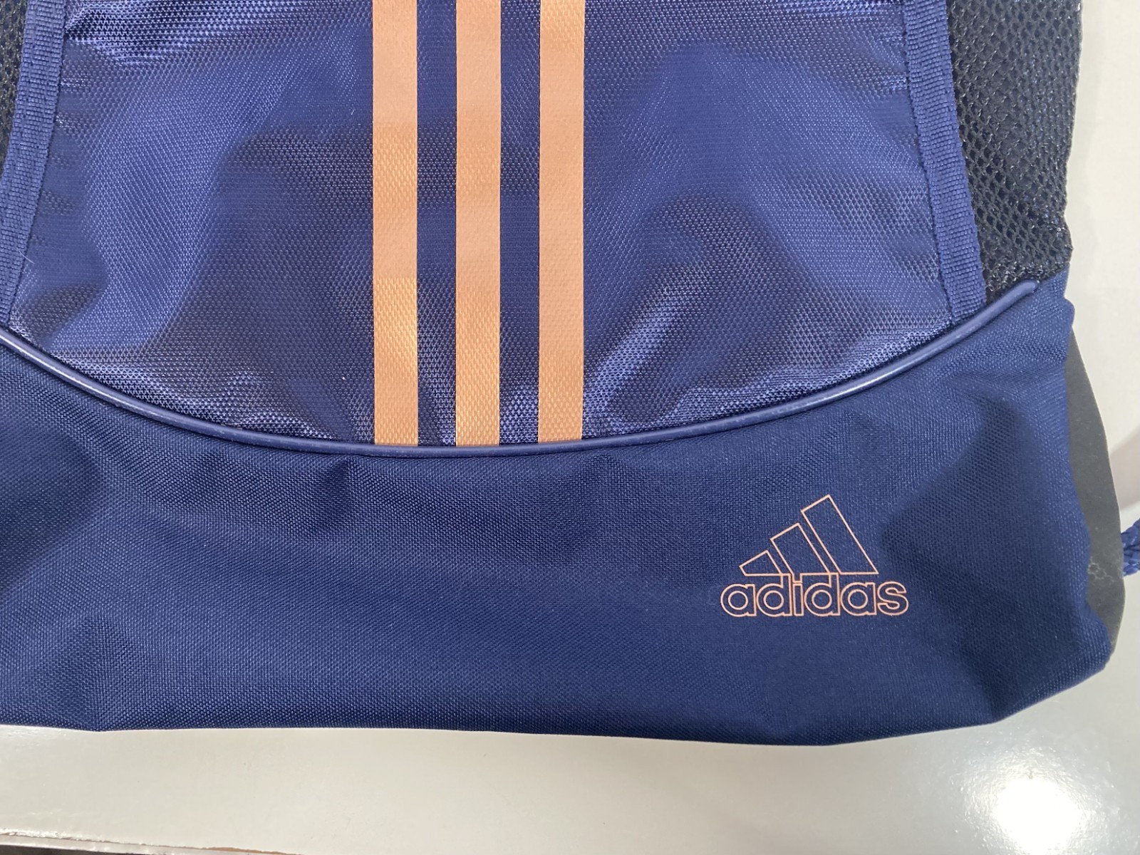 Adidas Blue Drawstring Backpack Sackpack with Fro… - image 2