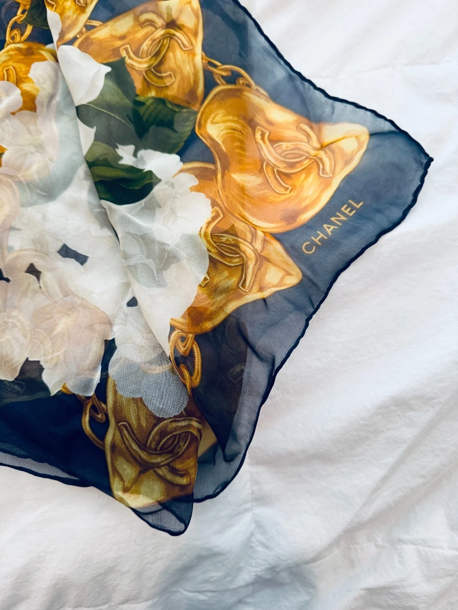 CHANEL Silk Scarves & Wraps Blue for Women for sale - eBay