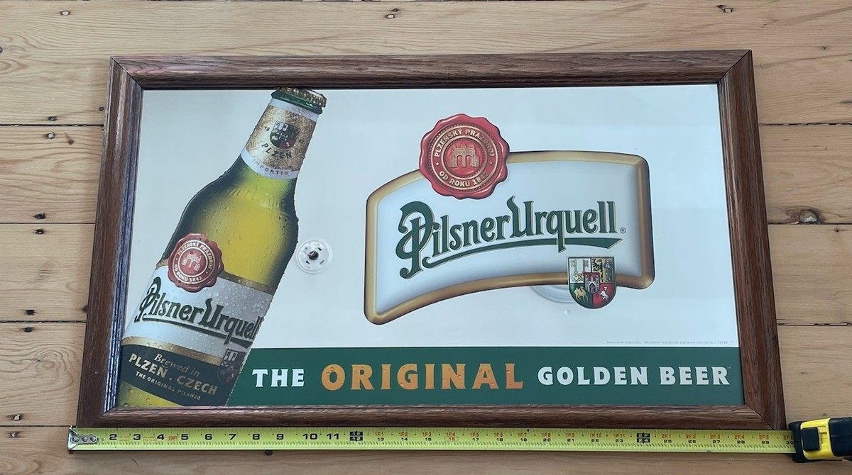PILSNER URQUELL BEER Mirror SIGN GAME ROOM MAN CAVE BAR Pub 30x18