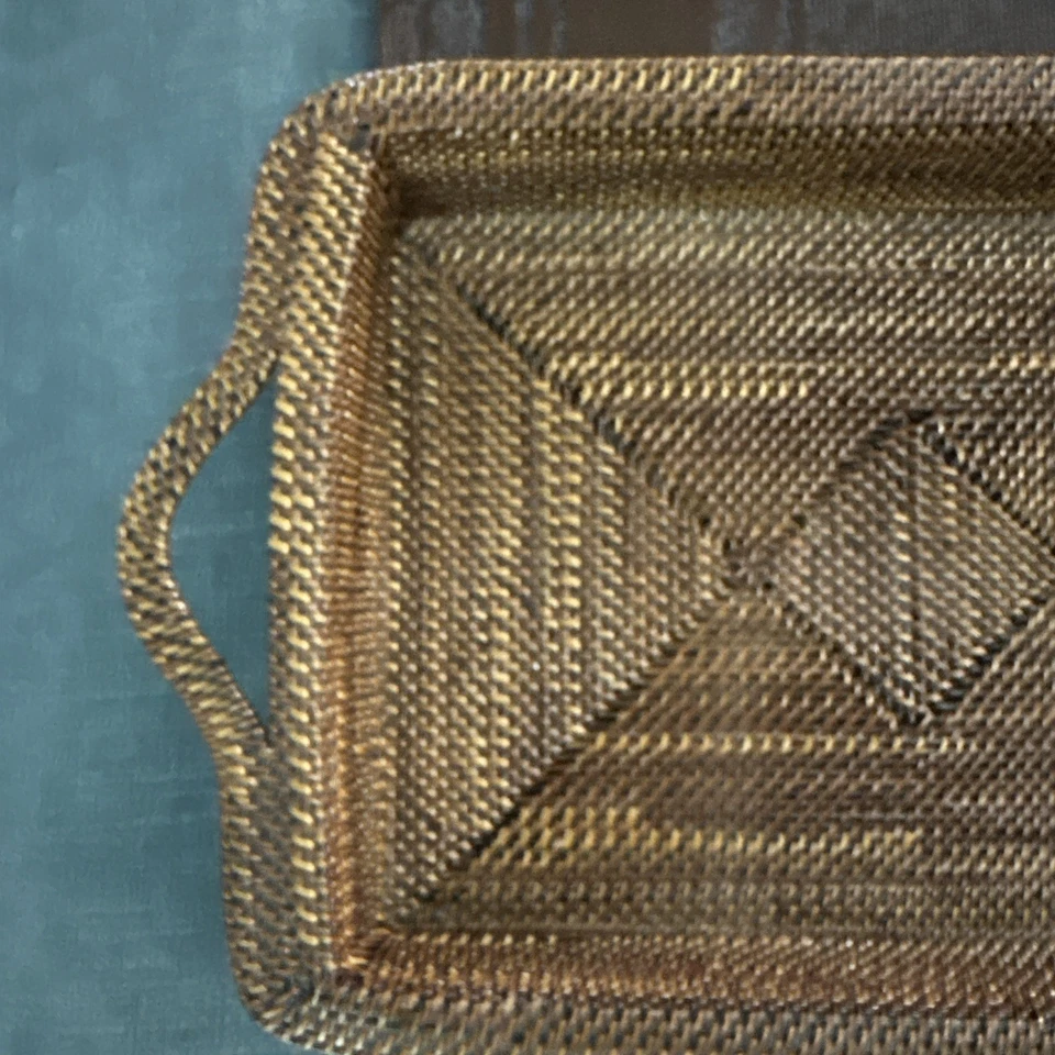 Bandeja para servir de mimbre Pampered Chef Woven Selections con asas Foto 3 de 4