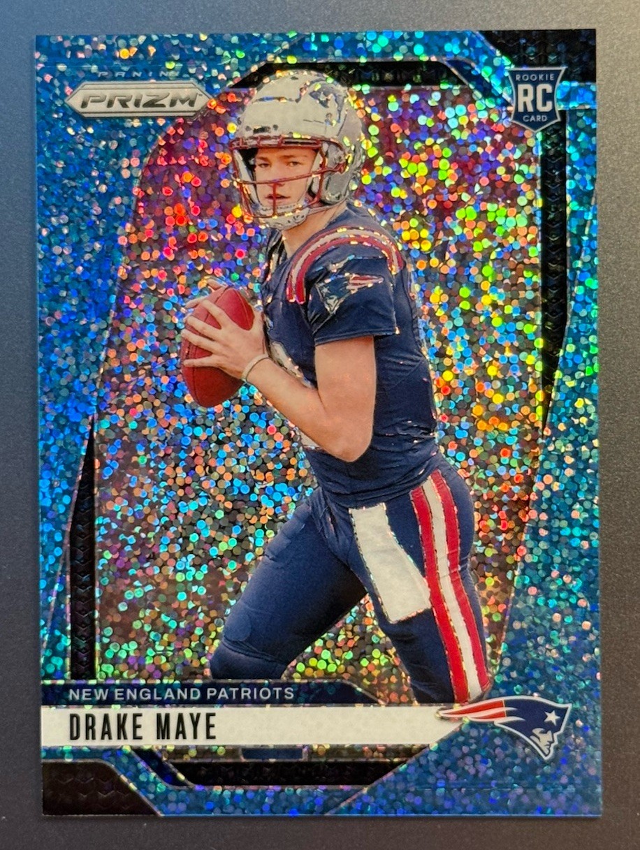 2024 Panini Prizm - Drake Maye #329 Blue Sparkle Prizm /96 (RC) Rookie