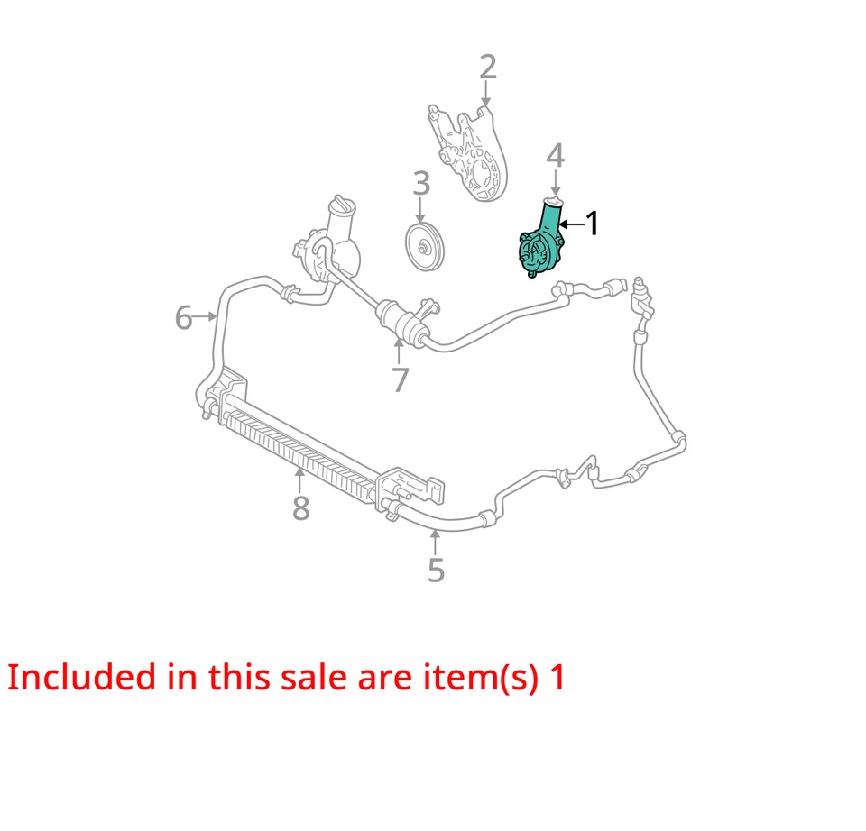 2003 Ford Taurus (Sedan Power Steering Pump OEM 99K Miles - LKQ425893351 - Image 4 of 4