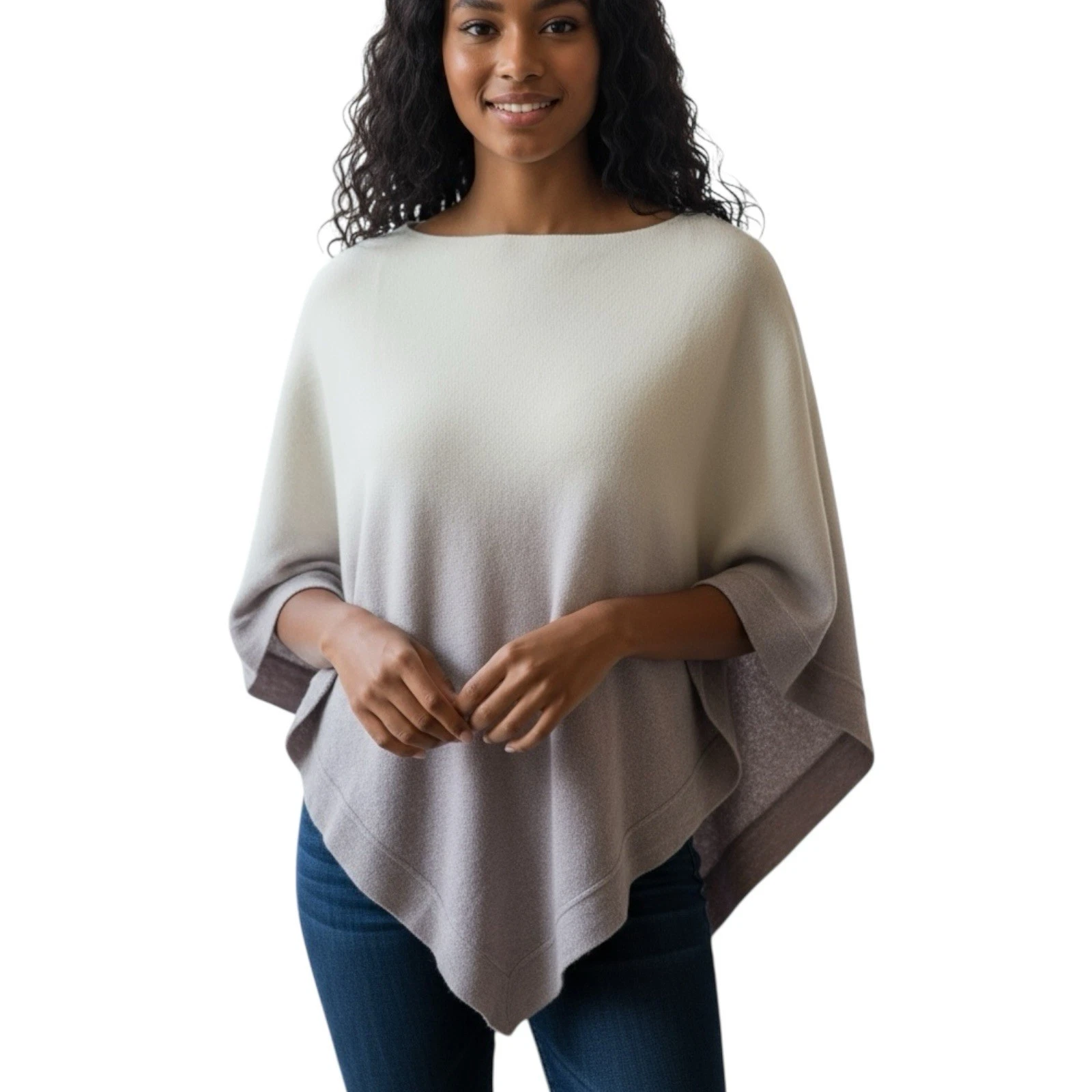 NWT Barefoot Dreams CozyChic Ultra Lite Ocean Breeze Poncho Ombré Soft Violet OS