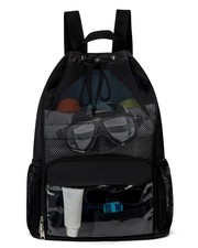 Drawstring Beach Backpack with Shoe Compartment  Wet Pocket  Waterproof Mes...