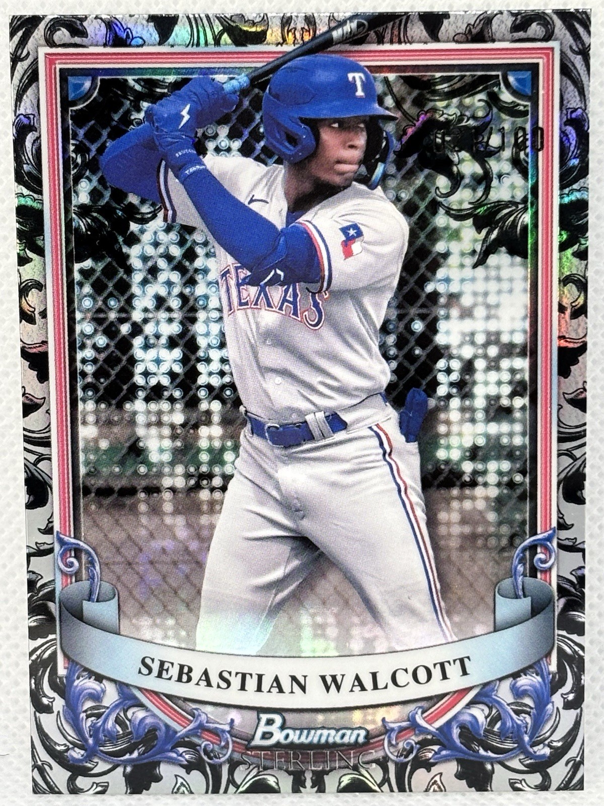 Sebastian Walcott /100 Silver Refractor 2024 Bowman Sterling Prospect Rangers