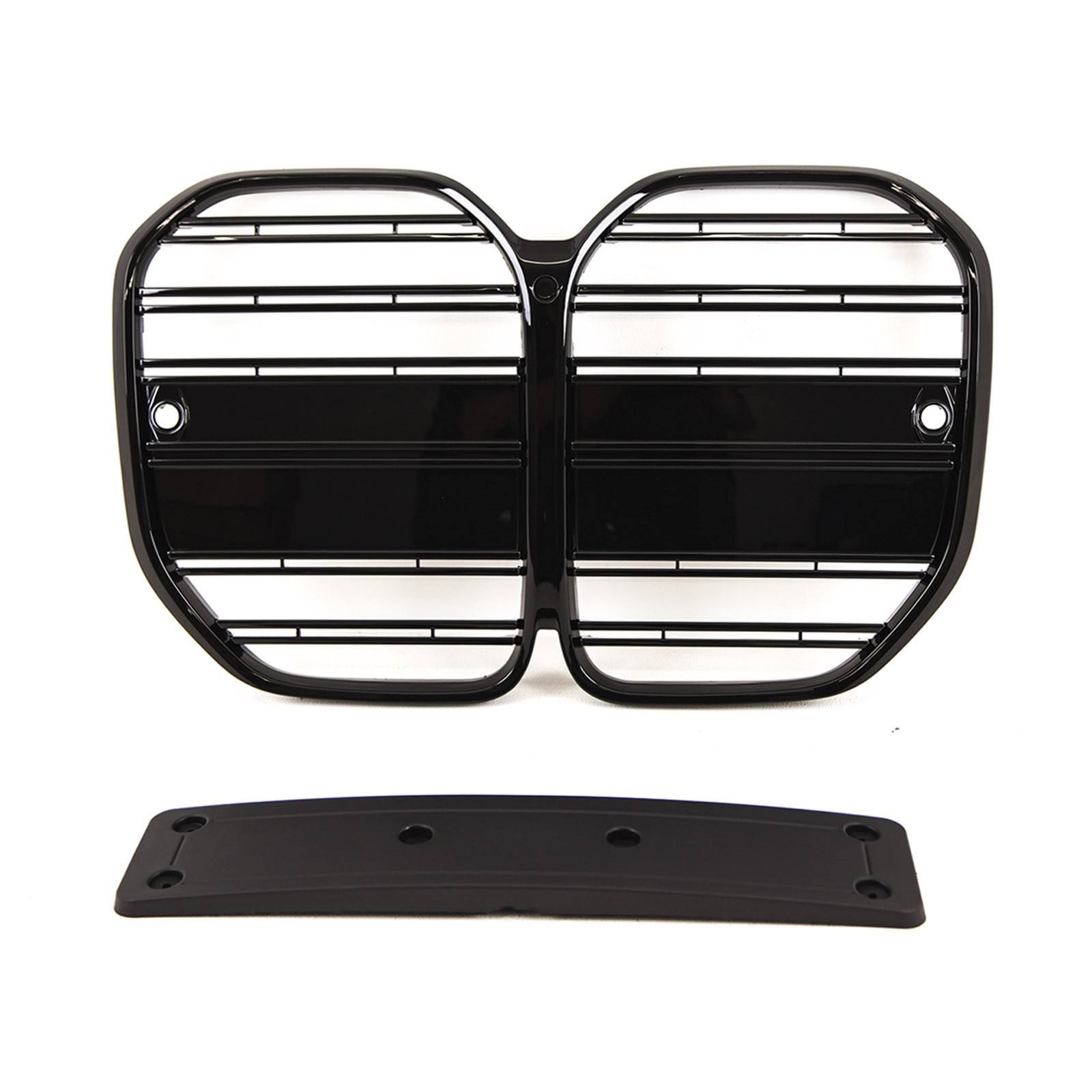 Fits BMW 4 Series G22 G23 2020- Front Kidney Grilles Twin Slats Gloss Black
