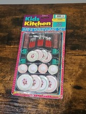 Vtg Kids Kitchen Mini TableWare Silverware Play Set Toy Ja-Ru Lot Doll House