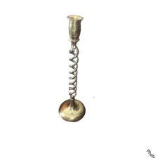 Vtg  12-138  Heavy Brass Spiral Twist Candles...