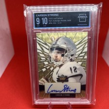 Carson Strong 2022 Leaf Valiant Rookie Autograph Gold Vinyl 1/1 ACG 9 10 Card