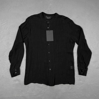 NWT La Haine Inside Us Black Lightweight Gauze Button Up Shirt 3R M1143 Men's M