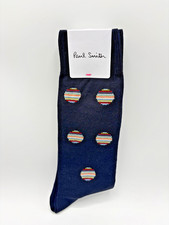 Image of Paul Smith Navy Signature Stripe Polka Dot multi stripe Socks