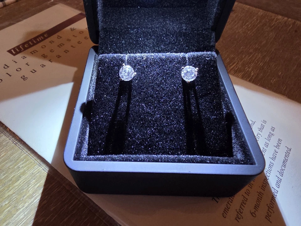 PENDIENTES NATURALES PLATINO DIAMANTE .69ctw - Certificado de autenticidad igi + Recibo + Garantía 💎 Foto 3 de 4