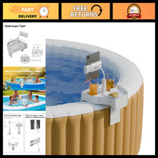 Hot Tub Tray Table with Phone Holder  2 Cup Holders - Outdoor Spa Accessory