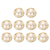 10 StüCk Goldfarbene Kunstperlen-KnöPfe 25Mm Rund FüR NäHen Basteln #10