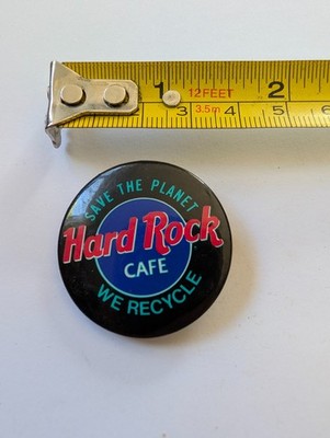 Vintage Pin Pinback Button Save The Planet We Recycle Hard Rock Cafe Planet Love