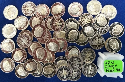2005-S Roosevelt DCAM Proof Silver Dimes Short Roll (48 Pieces)