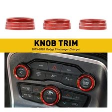 AC Climate Control Ring Knob Trim Ring Cover for 15-21 Dodge Challenger Charger