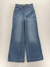 Spanx SPANXshape EveryWear Wide Leg Jeans Womens Small Blue Stretch Pull On Pant