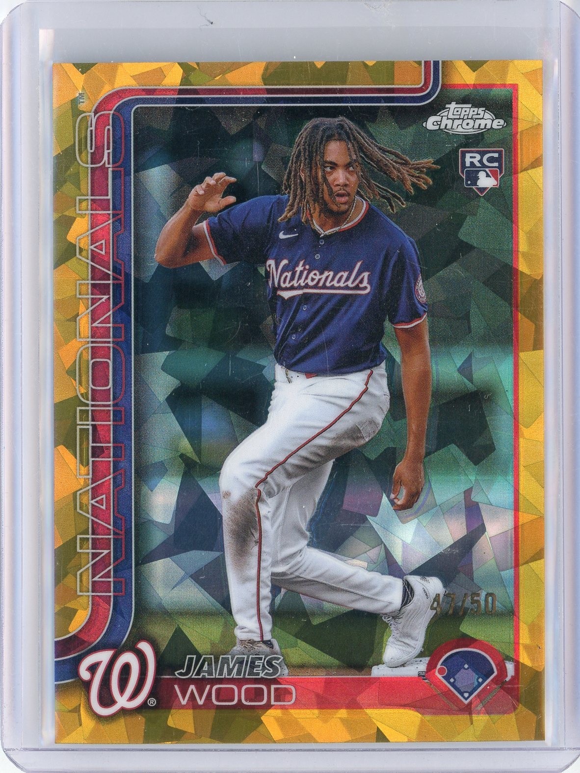 2025 Topps Chrome Sapphire James Wood Image Variation Rookie Gold /50 #132 RC