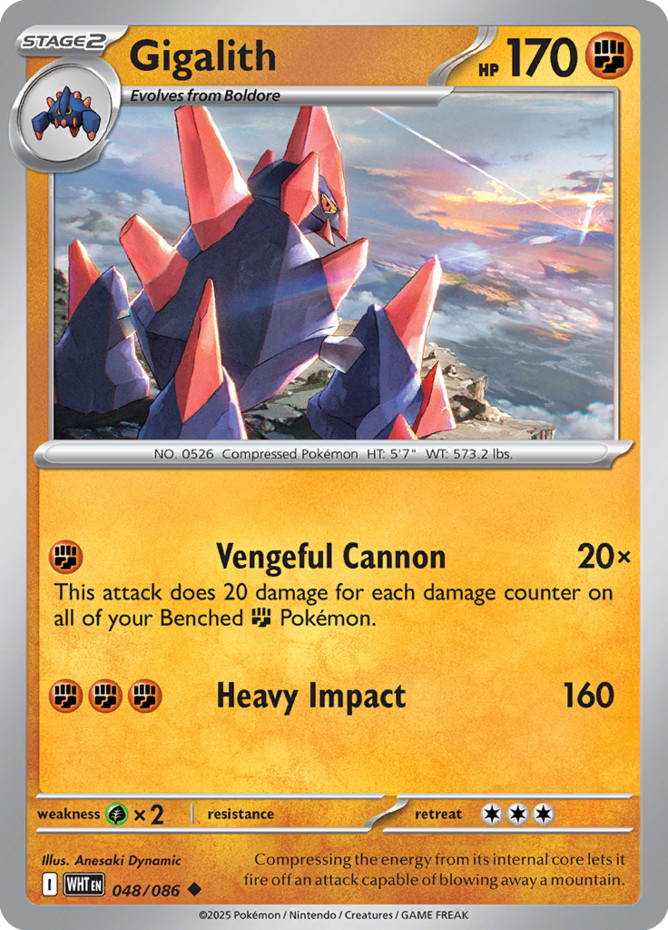Gigalith - 048/086 - Uncommon (Near Mint) White Flare - Fighting Pokémon