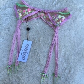 For Love And Lemons Tutti Fruiti Shimmer Garter Belt NWT Size XXS