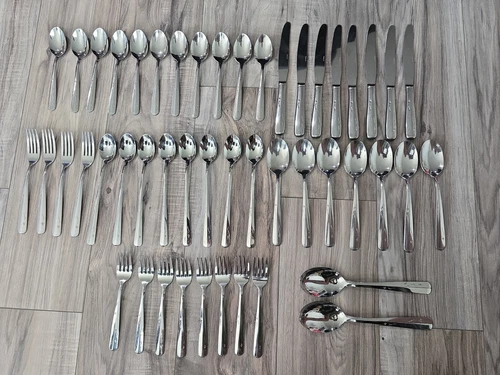48pc - Imperial USA STAR TIME Atomic Starburst MCM Stainless Steel Flatware Set