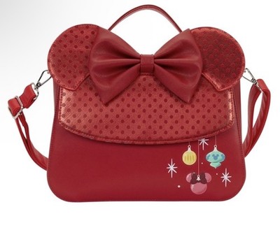 Loungefly Disney Minnie Mouse Red Bow Christmas Handbag Purse Small