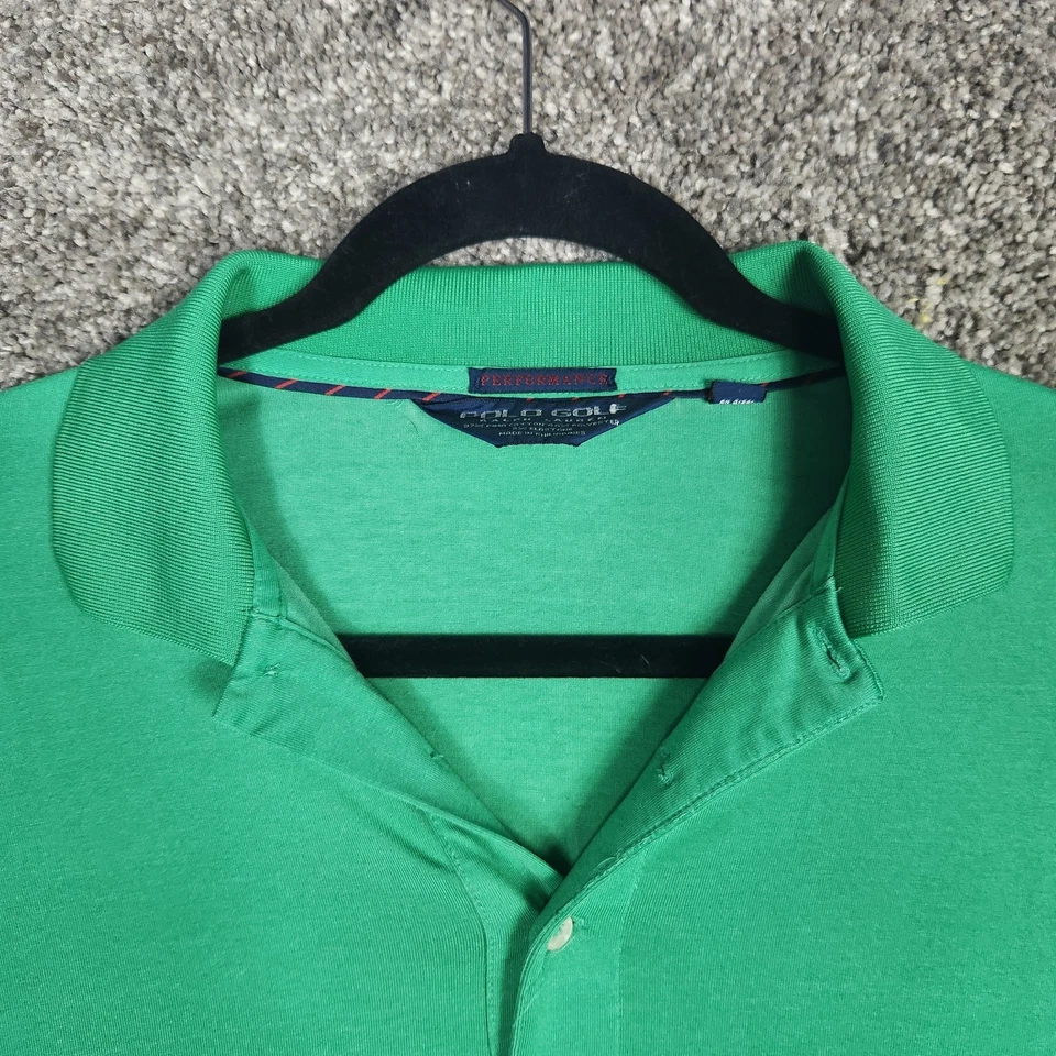 Polo Golf Performance Polo Shirt Mens Sz M Kelly Green Ralph Lauren Pima Cotton - Image 2 of 4