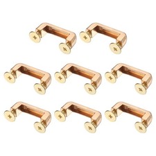 8-Pack 24mm x 6mm Alloy Right Angle Arch Bridge Buckles for Bag Light Gold 