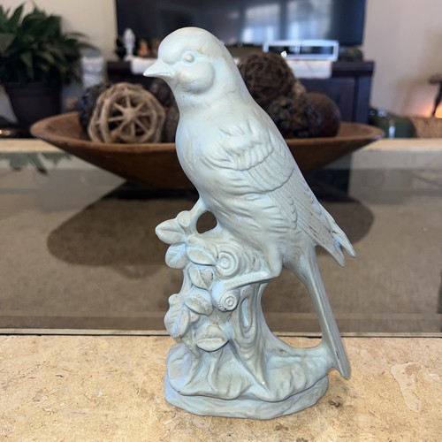 C-1094 Large Cardinal Baby Blue Jay Bird 11.5"T x 5"L x 2.5"W Ceramic Bisque MCM