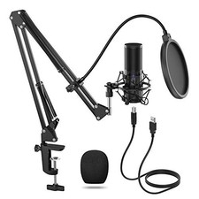 Micrófono podcast USB TONOR, kit de micrófono de transmisión de estudio de PC para juegos para jugadores,