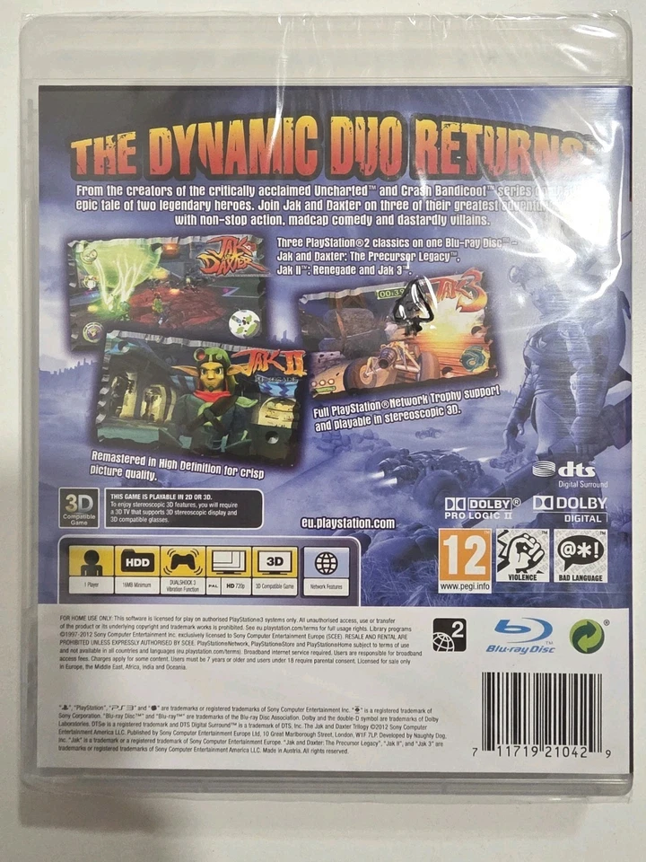 Jak & Daxter Hd Trilogy PlayStation 3 PS3 Brand New Sealed (Read Description) - Image 2 of 2