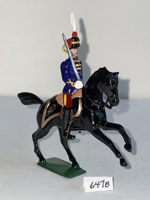 Britains Lead Toy Soldiers #647 B  Eleventh Hussar Officer Rearing Horse
