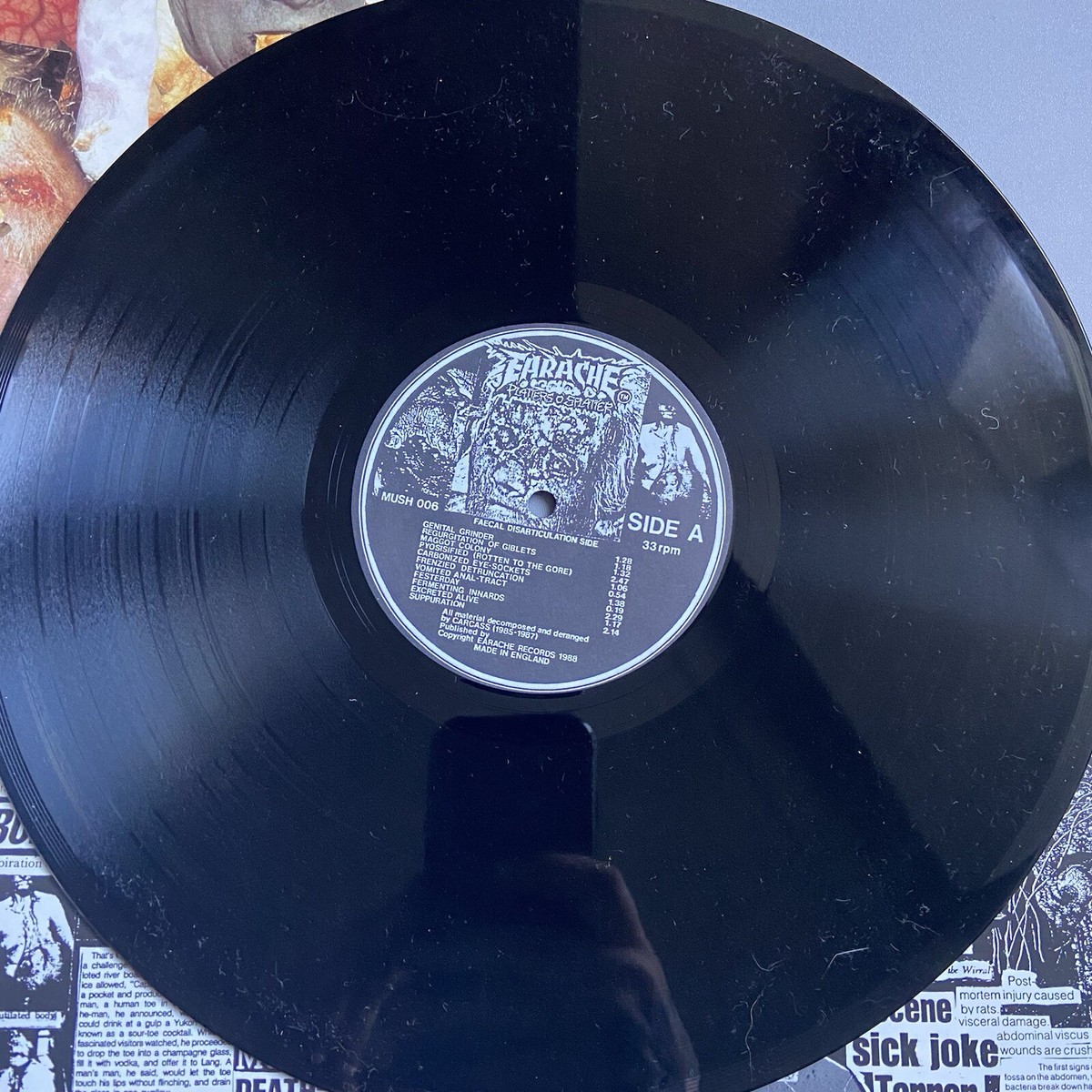 Carcass Vinyl Lp Reek Of Putrefaction - 1988 UK 1st Press with