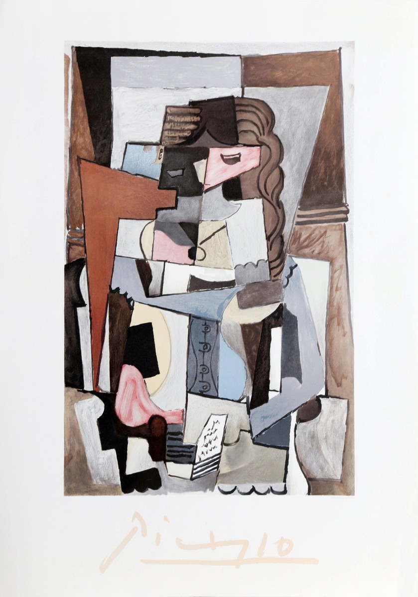 Pablo Picasso, Femme au corset tesant un Livre, Lithograph | eBay