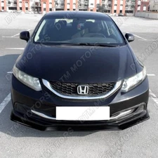 For 2013-2015 Honda Civic Sedan Painted Black Aero-Style Front Bumper Body Lip