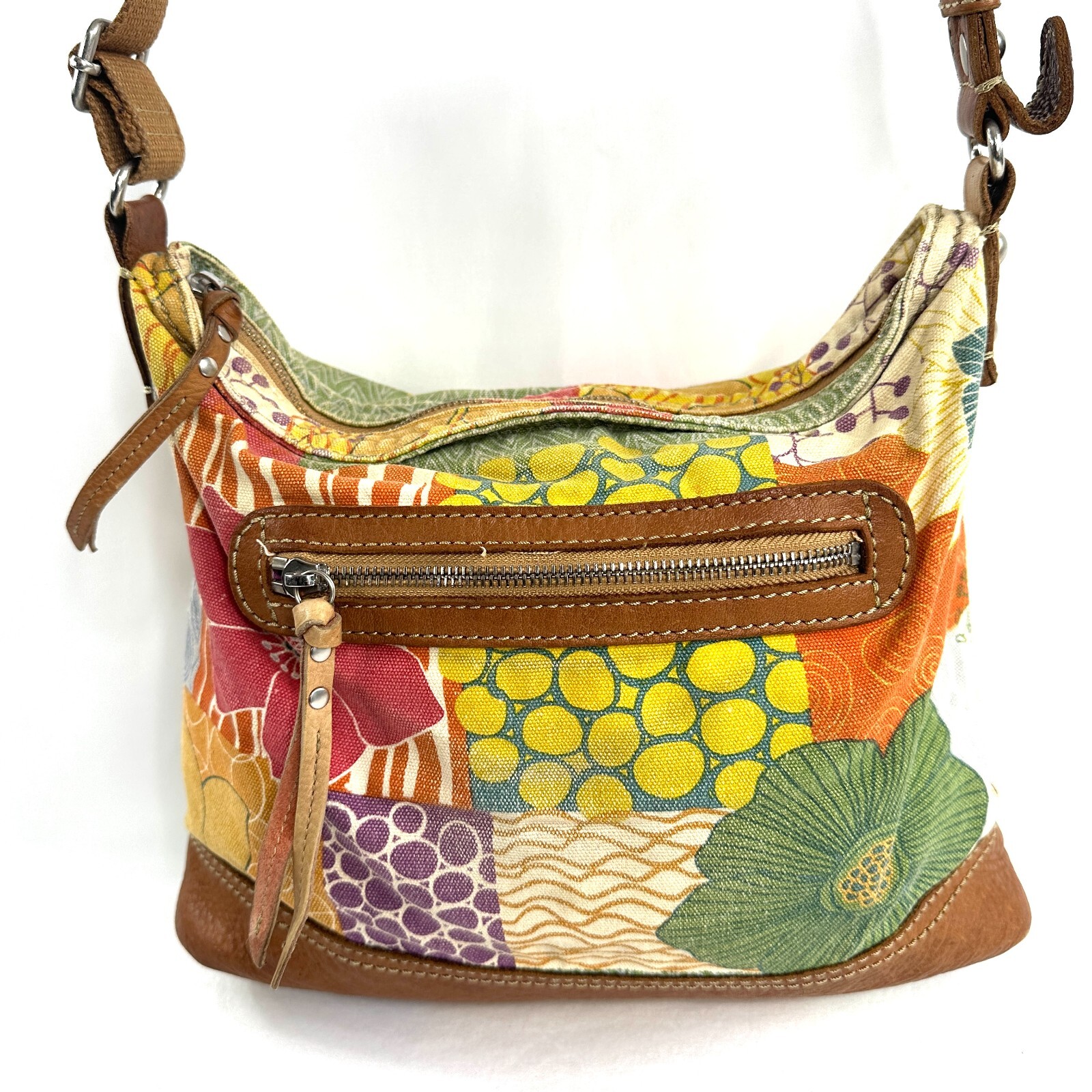 Fossil Multicolor Patchwork Print Canvas Medium C… - image 3