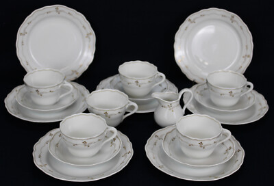 19x Hutschenreuther Maria Theresia Schloß Bentheim Gedeck Tasse Teller Porzellan