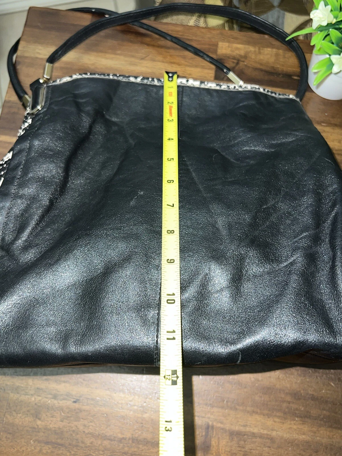 Borsa a tracolla Coach Madison Phoebe F35215 in pelle bicolore nera pitone